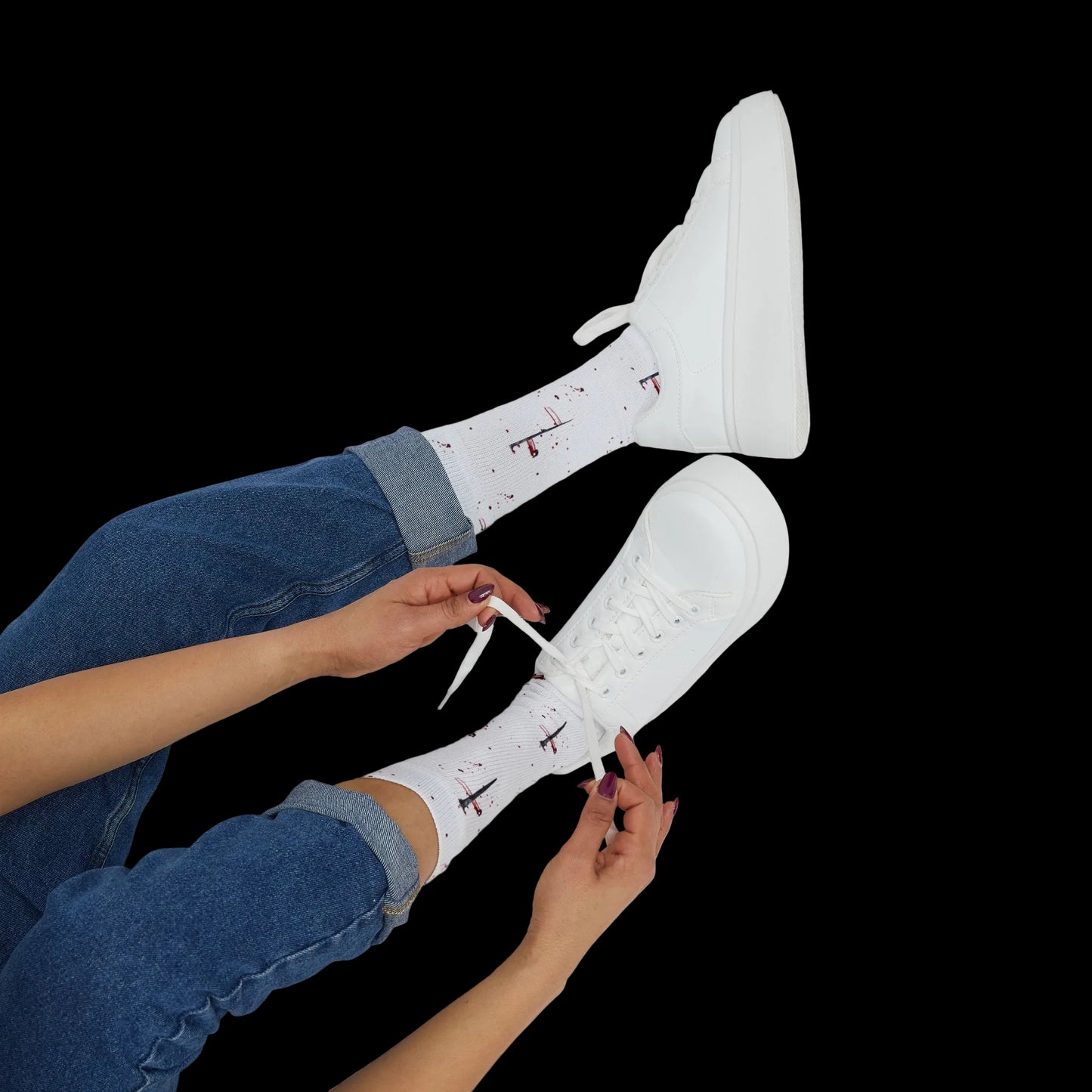 Nail Cross Socks - (AOP)