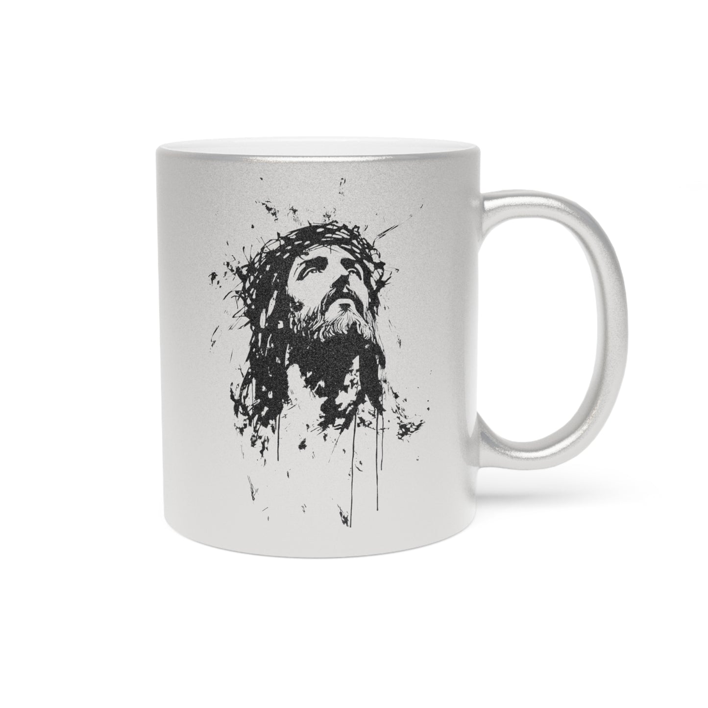 Christ Metallic Silver Mug