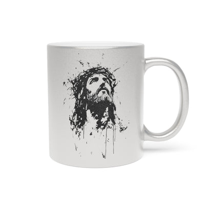 Christ Metallic Silver Mug