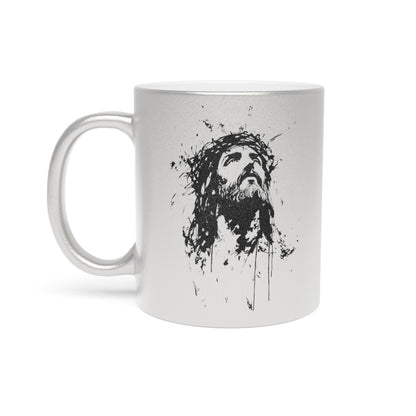 Christ Metallic Silver Mug